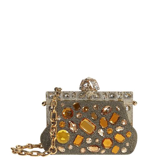 dolce gabbana crystal embellished gold body bag|dolce and gabbana handbags.